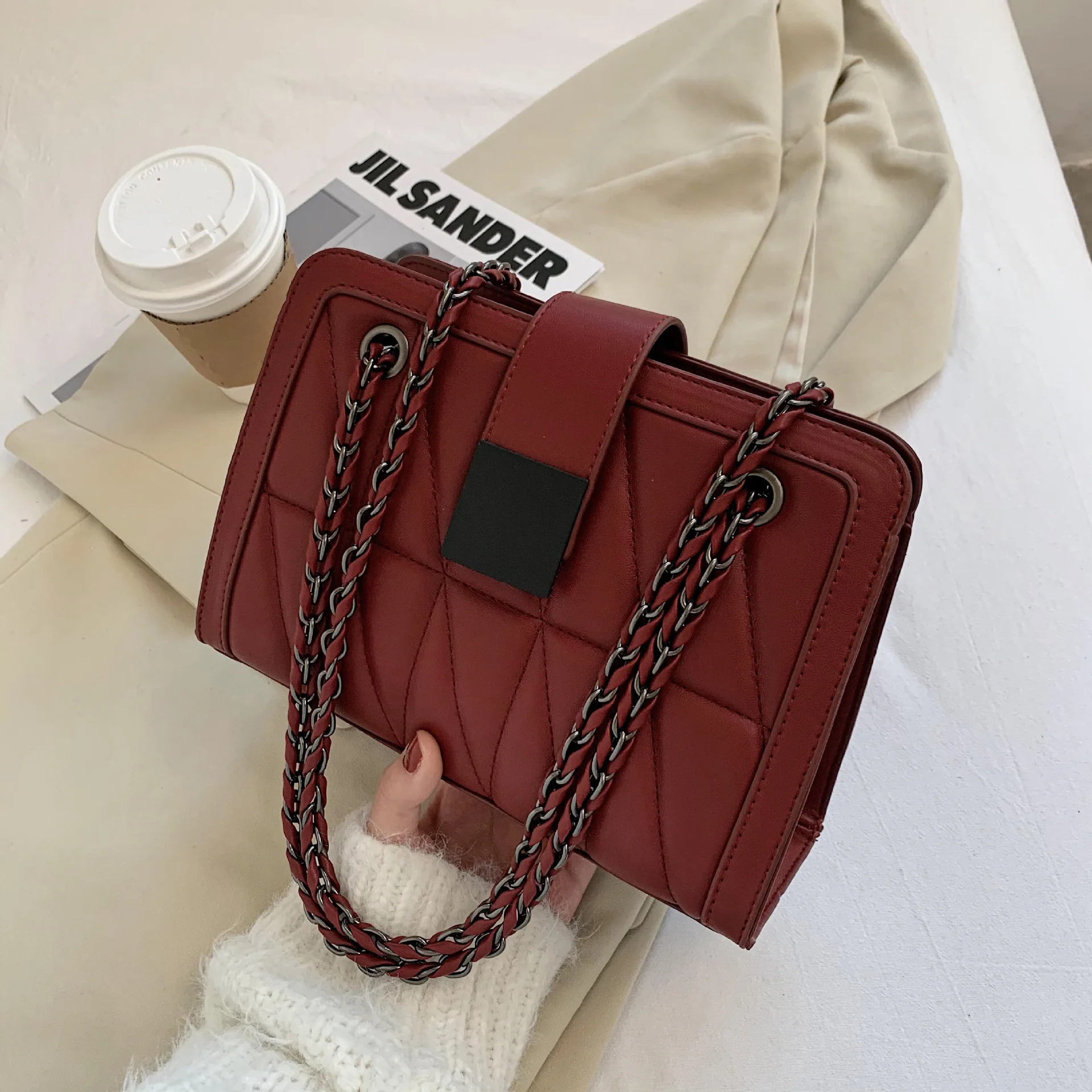 

2021 Diamond Lattice Women Square Sling Bags Armpit Bags Crossbody Bag Trendy Ladies Handbags