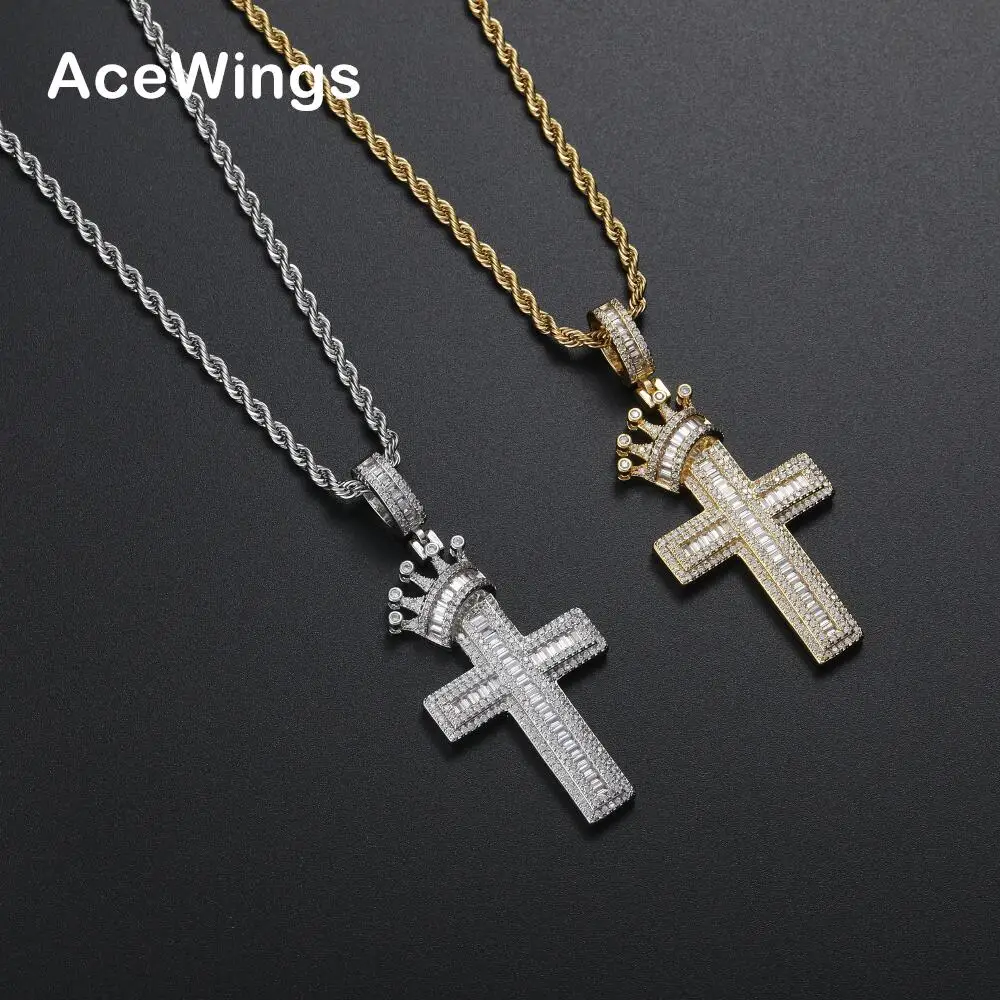 

CN395 Bling bling CZ jewelry Cross Pendant Iced Out Cubic Zircon pendent necklace Hip Hop Jewelry