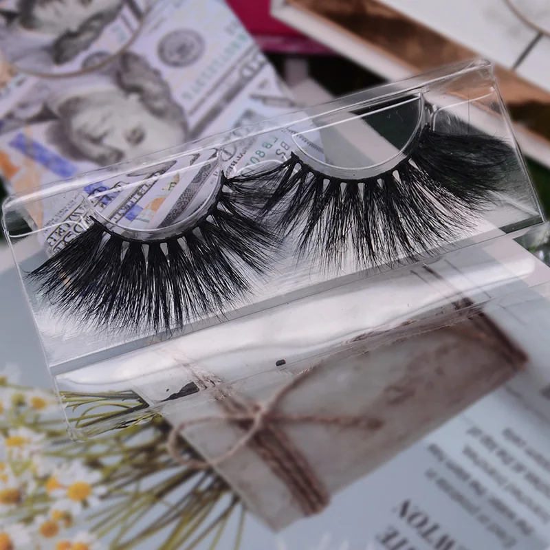 

New fluffy real mink hair thick long custom rose gold paper box 25 mm mink lashes wholesale vendor private label, Natural black