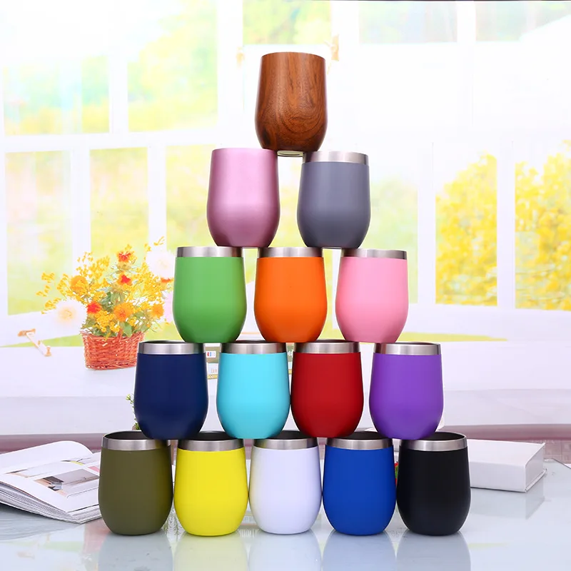 

2020 Popular Egg Shape mug Customized 304 double wall stainless steel coffee mug vacuum travel mug with lid, Black/white/pink/green