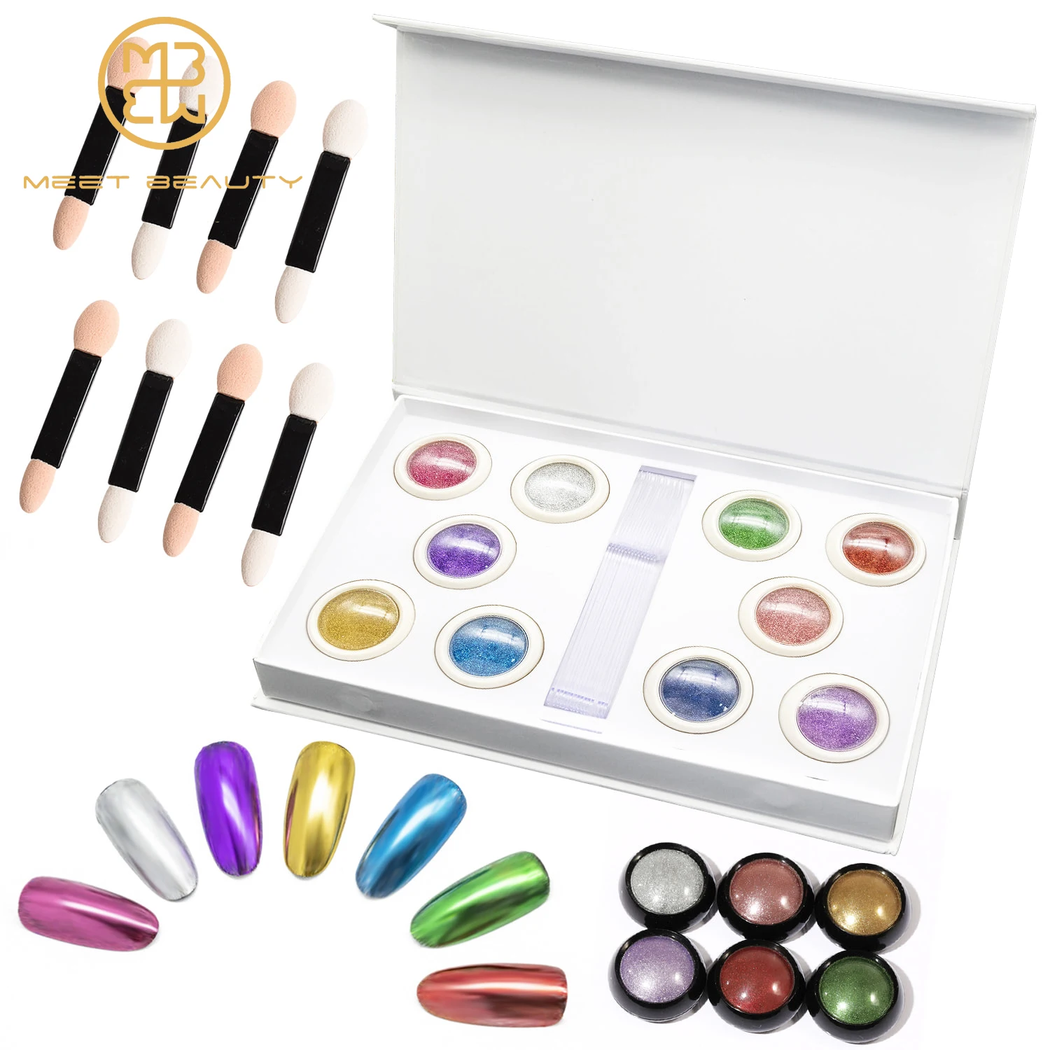 

13Colors Magic Glitter Aurora Nail Art Dipping Powder Holographic Chrome Chameleon Nail Mirror Powder Set, More than 200 colors or customized or glitter mix