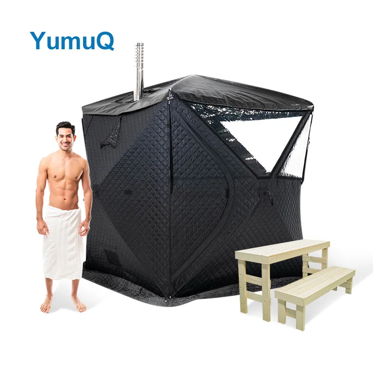 YumuQ Outdoor Portable Sauna Tent  60s Easy Setup Zelt for Sauna 3-Layer & Waterproof Oxford for 3 Person