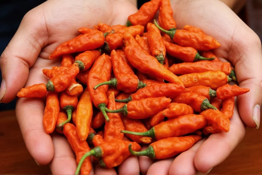 Dried Habaneros on a Spice Rack