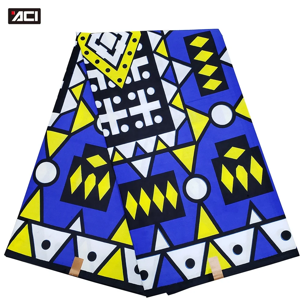ACI African Wax Holland Fabric Ankara 100% Cotton African Print Fabric Tissus Africains Wax Veritable Real Wax Fabric 6 Yards