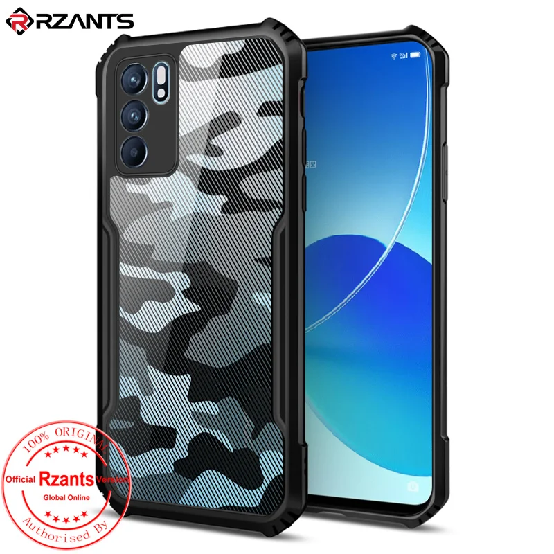 

Rzants For OPPO Reno 6z Reno 6 Pro Case Hard [Camouflage Beetle] Hybrid Shockproof Slim Crystal Clear Cover Double