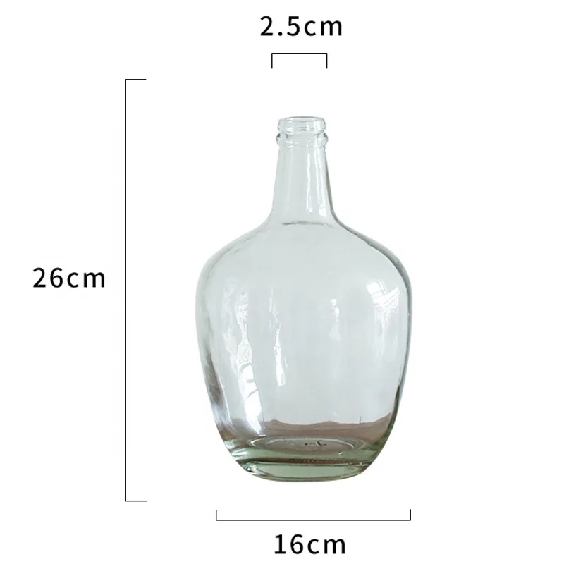 

Europe best quality home transparent glass water bottle 3L-5L decorative vase, Clear