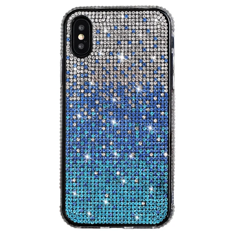 

Luxury glitter bling Jewelled Rhinestone Shiny Diamond gradients Soft Back Phone Case Cover For iPhone X 6s 7 8 Plus, Gradient ramp