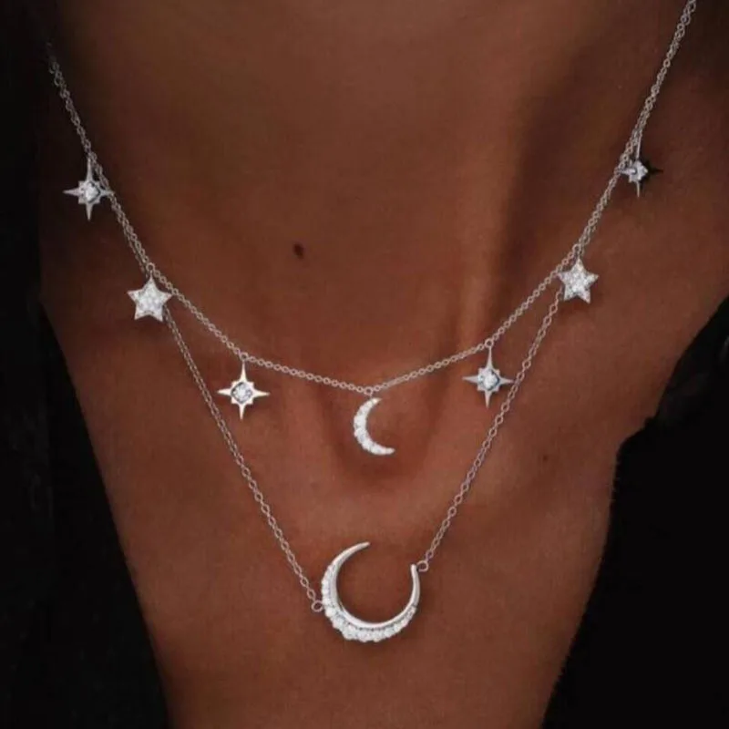 

Sweety Stars and moons necklace classical african jewelry for women