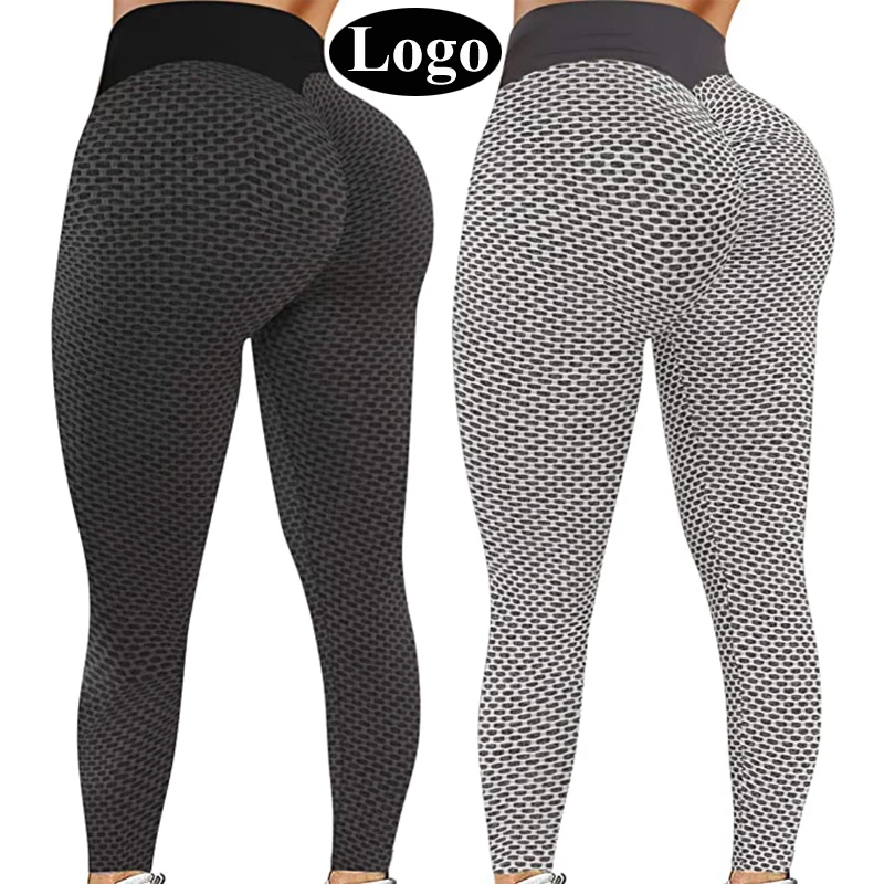 

Custom Logo Tiktok High Waist Yoga Pants Women Tummy Control Booty Bubble Butt Lifting Workout Run Tiktok Leggings Gym Outfit