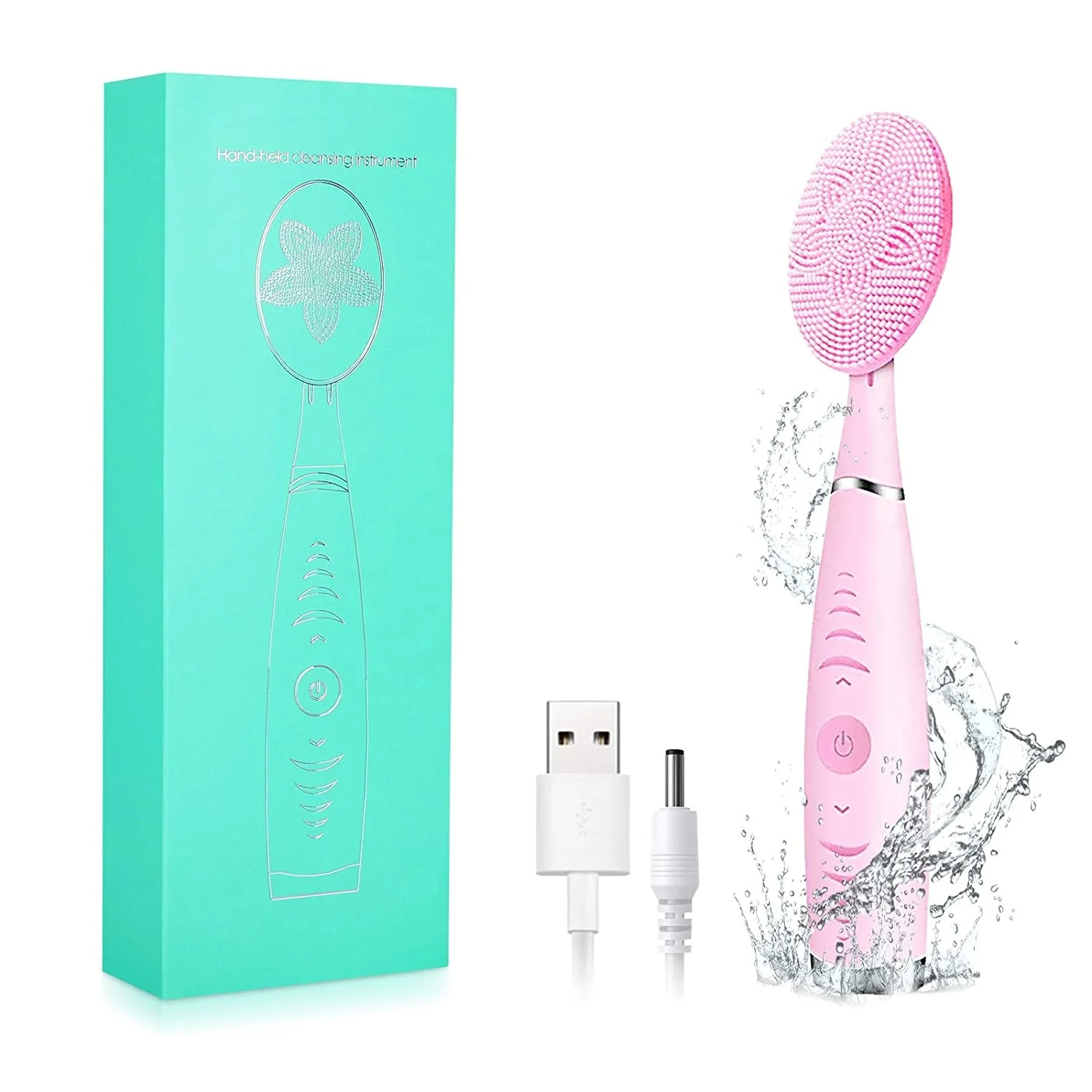 

Dropshipping Sonic Facial Cleansing Brush Face Deep Cleaning Vibration Skin Care Face Cleanser, Blue+pink