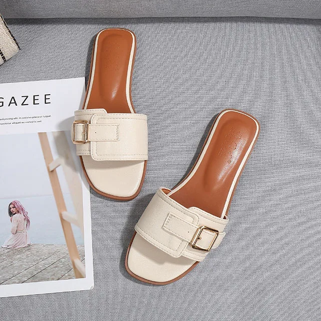 

Wholesale Summer Flat Sandals Ladies Good Quality Hot Selling Female Flat Shoes Latest Slippers For Women, Picture