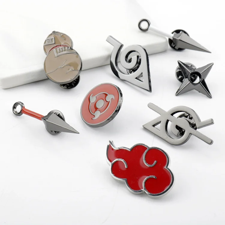 

Hot Selling Anime Figure Family Ability Symbol Pin Alloy Enamel Naruto Pins Brooch for Women Men Cosplay