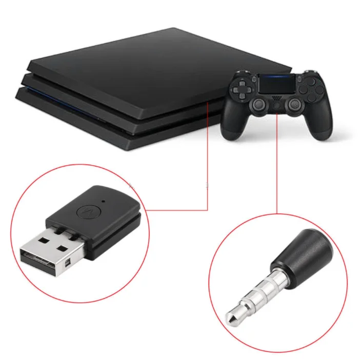 

Wireless USB Blue-tuuth Adapter Dongle 4.0 Receiver for PS4 Headphone Microphone
