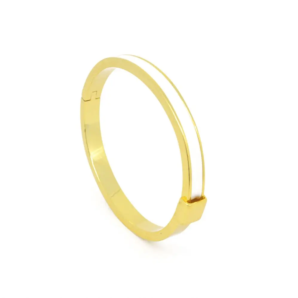 

High Quality Fashion Jewelry 18K Gold Plated Color Brass Pure Form Oil Drip Cuff Bangle Bracelets, Glod