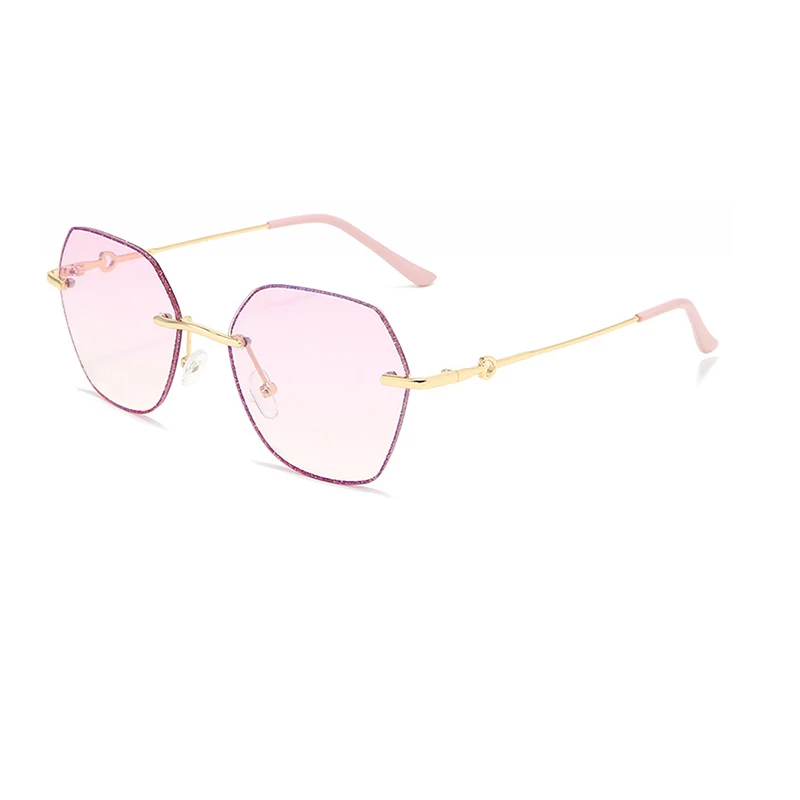 

High Quality Small Women Rimles Diamond Blocking Light Blue Eyeglasses
