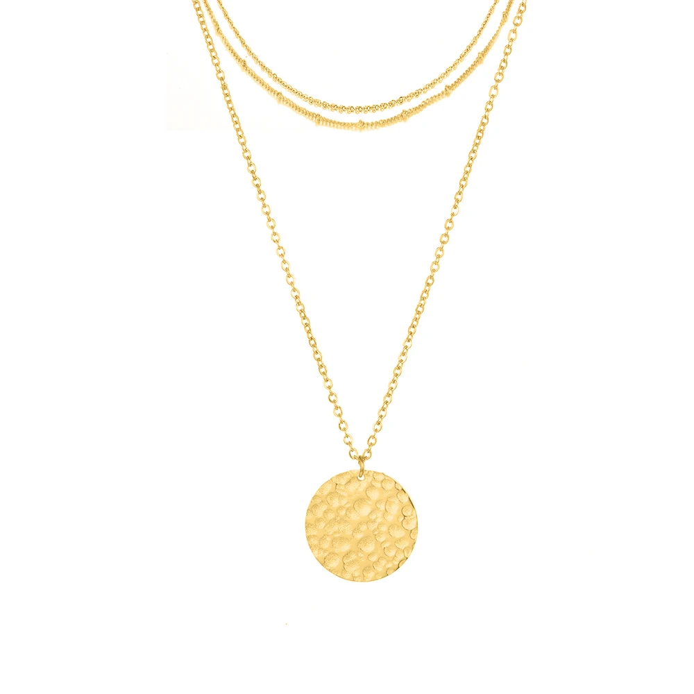 

High Quality 14K Gold Plated Jewelry Multi Layer Stainless Steel Necklace