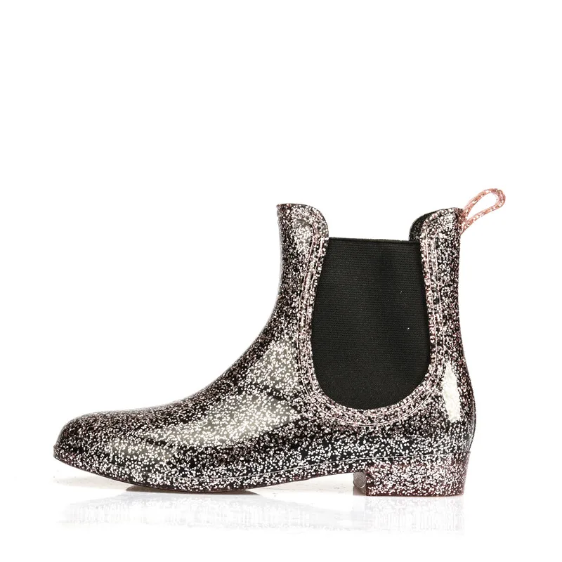 glitter ankle rain boots