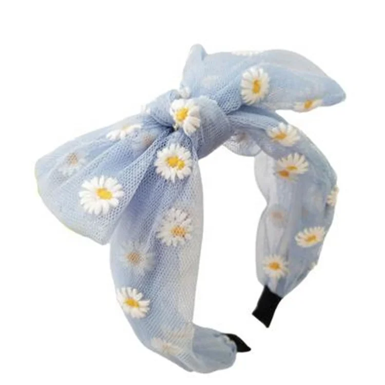 

Daisy Mesh Fabric Hair Hoop Fashion Bow Women's Hair Band, Picture