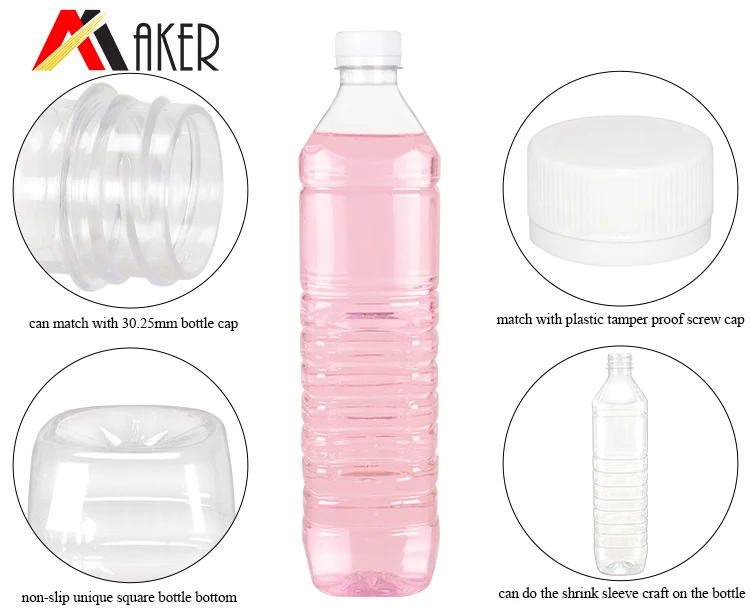 Wholesale Disposable Food Grade Empty Plastic Mineral Water Bottle With