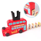 Custom kids education domino blocks toy wooden domino train