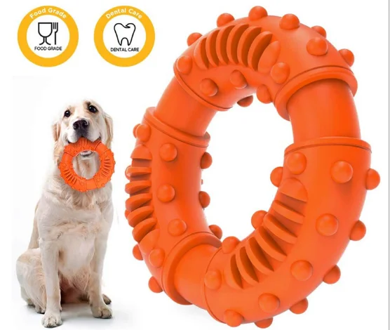 

Hot Sell Pet Accessories Supplies Dog Toy Bite Resistant and Wear Resistant Rubber Dog Molar Ring Pet Toys, Customized color