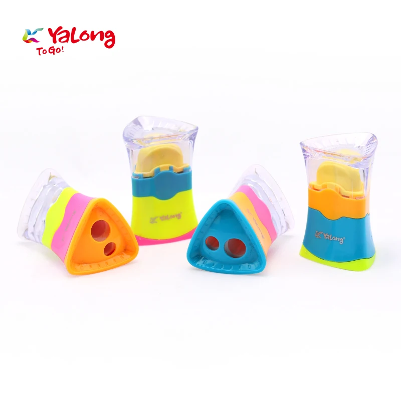 
YL191697 funny shape pencil sharpener double hole sharpener mixed 4 color kids wanted  (1600112597870)