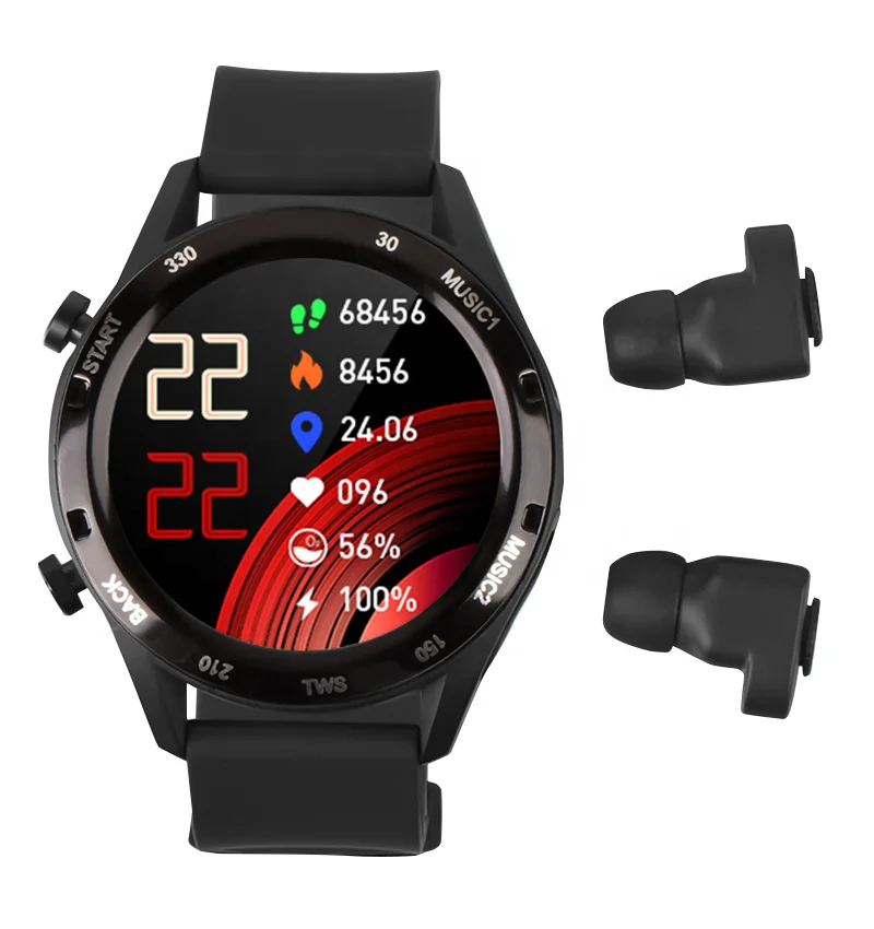 

New Arrivals 2021 BT Wireless 2 in 1 Smartwatch TWS earphone P90 reloj hombre Smart Watch with Earbuds