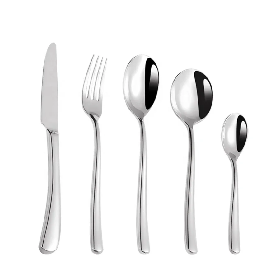 

Wholesale 18 8 restaurant cutlery sets high mirror stainless steel flatware set for quality restaurant or home, Sliver