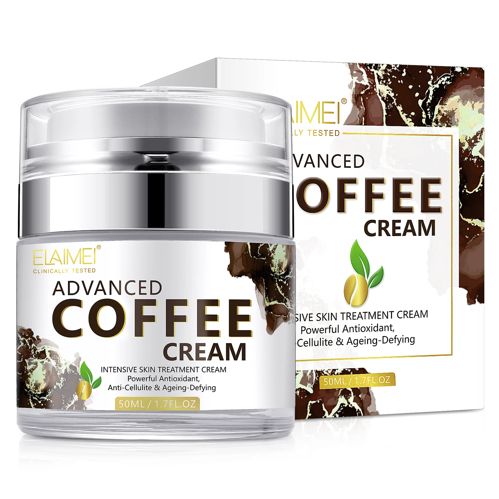 

ELAIMEI High End Natural Extract Facial Cream Anti Aging Cream and Wrinkles Advanced Coffee Whitening Face Cream