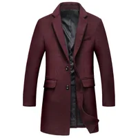 

Winter Trench Coat Men Brand New Men 'S Long Wool Trench Coat Single Breasted Pea Coat Windbreaker Overcoat
