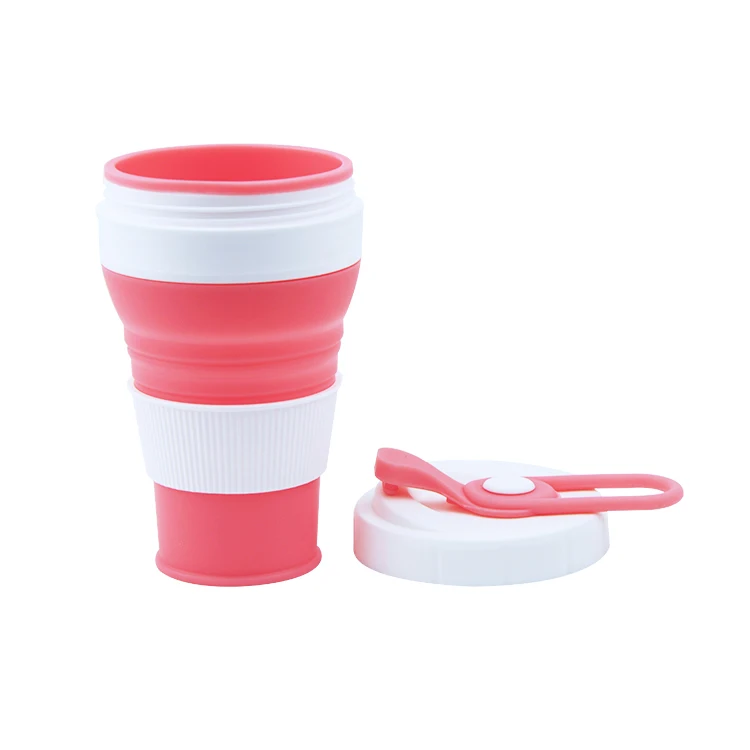 

High quality custom silicone collapsible outdoor foldable coffee cup silicone cup travel coffee cup, White / black / gold / silver