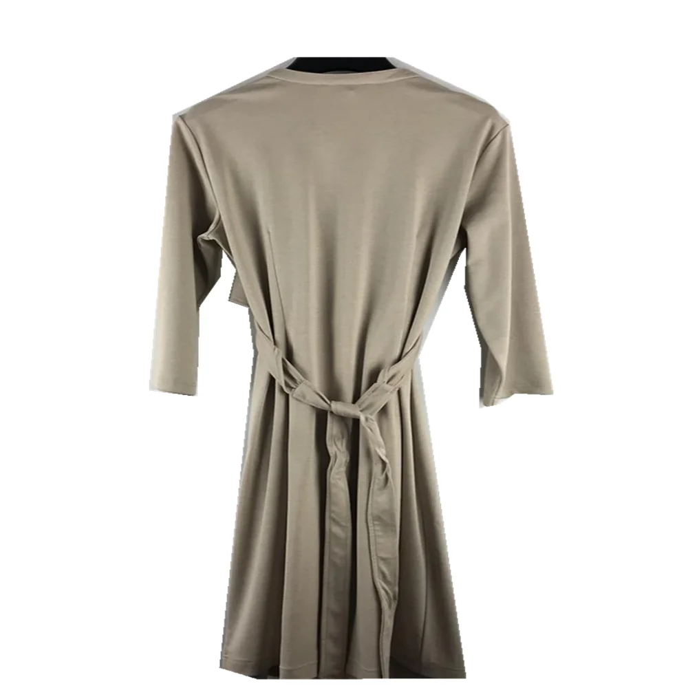 
Casual Soft knitted long-sleeved button dress with belt 