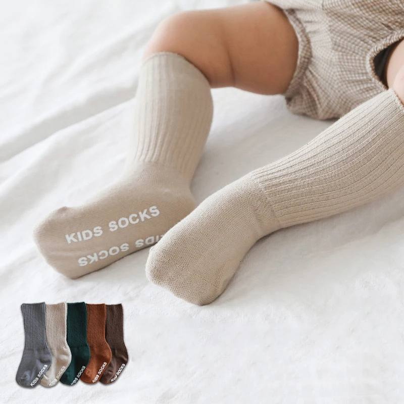 

Cute long toddler socks non slip baby gripper slouch slipper socks for baby
