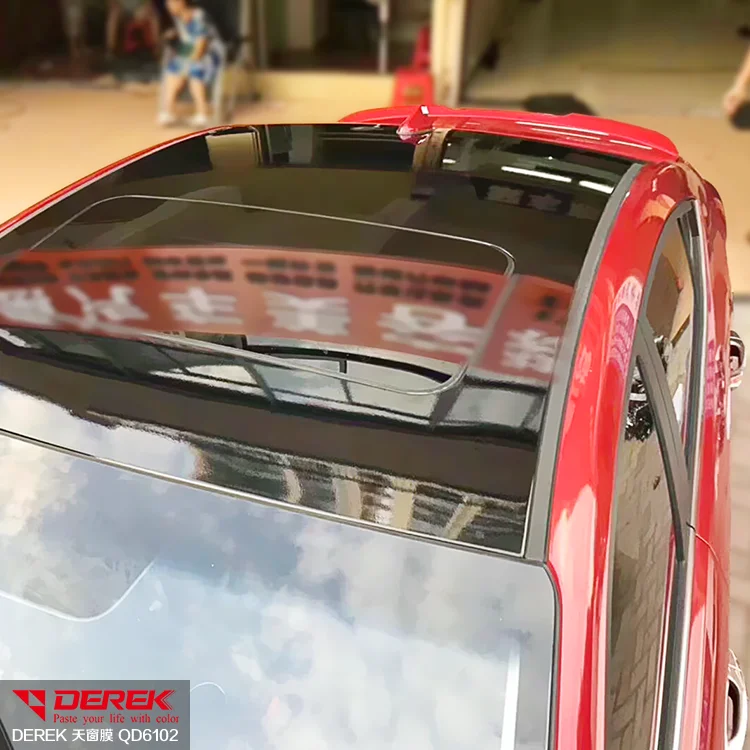 Black Sunroof Wrap Roof Film Vinyl Sticker Waterproof Air Release For Car Window Buy Black