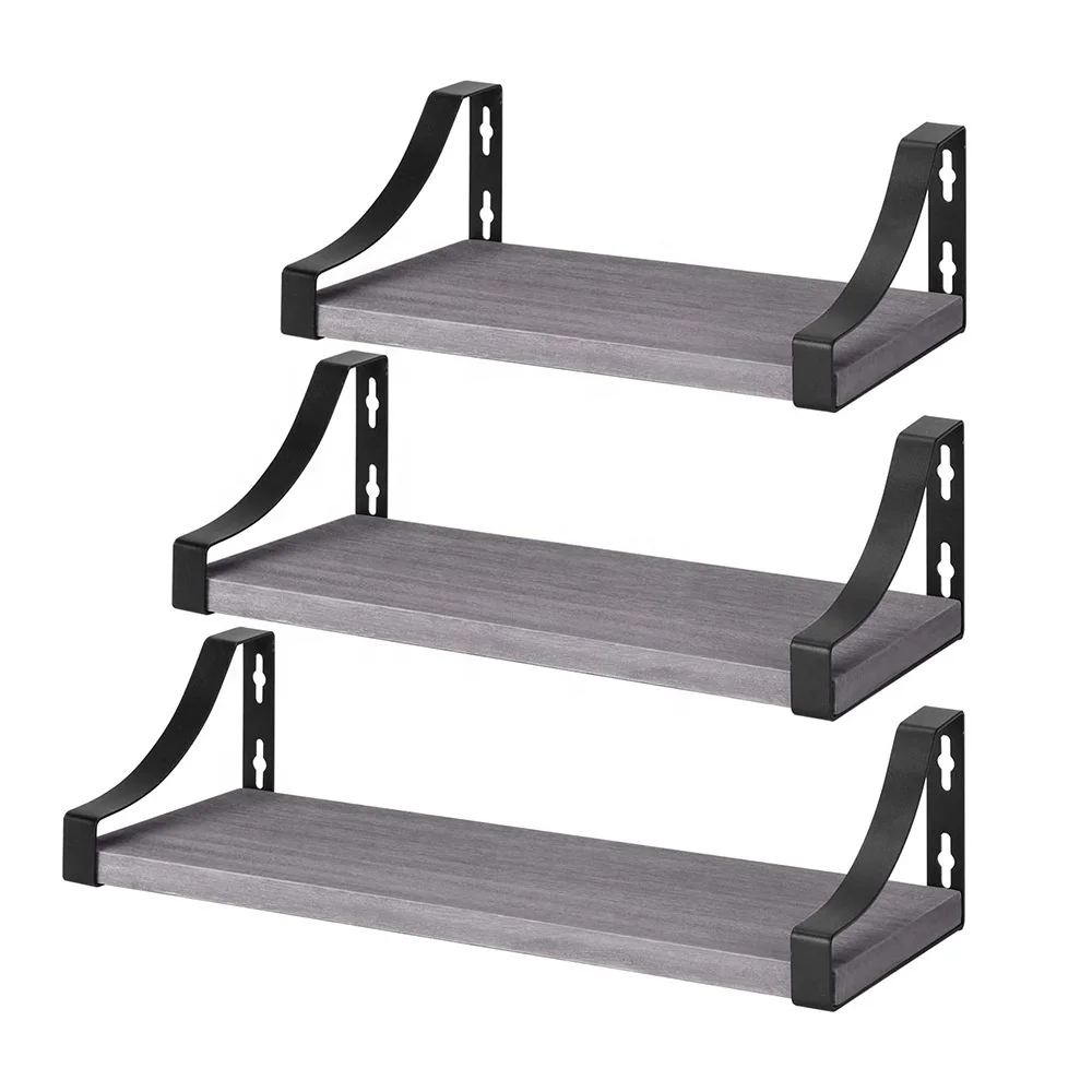
Rustic Paulownia Floating Wall Mounted Shelves for decoration storage 