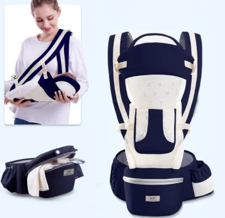 

2021 factory supply best organic cotton baby carrier with Lumbar Support hip seat baby front pack carrier, Customized