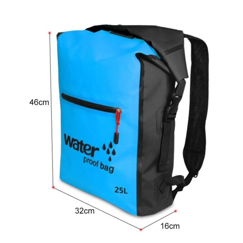 

New Arrival Outdoor Folding Double Shoulder Bag Dry Sack PVC Waterproof Backpack Sports Mountaineering Bags 25L Dropshipping