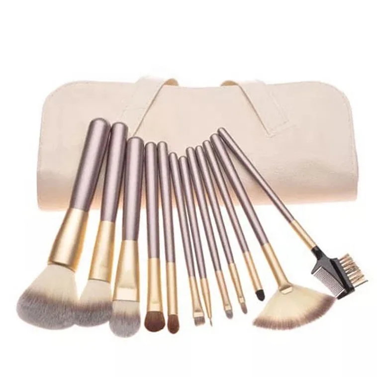 

Wooden Handle 12 Piece White Cosmetics Make Up Brush Custom Private label Vegan Eyeshadow Professional Makeup Brushes Sets, According to options