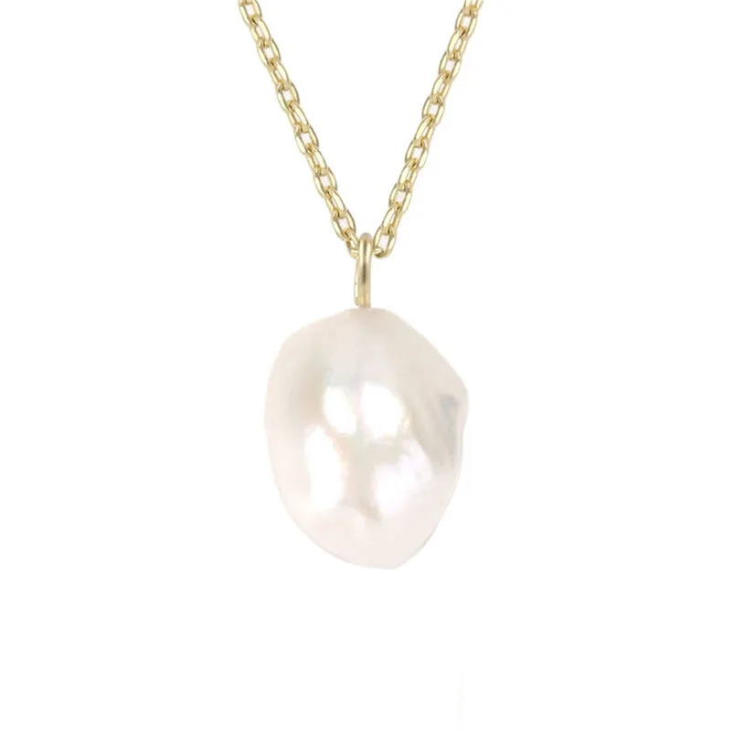 

Hot selling fashionable freshwater pearl pendant necklace adjustable jewelry necklace dainty necklace, Gold color