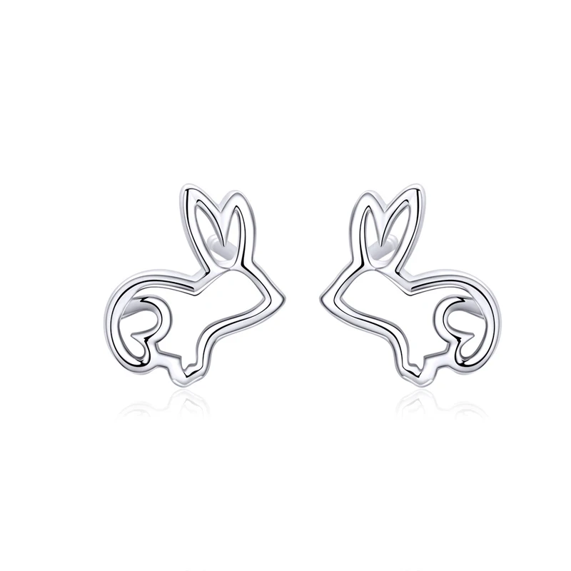 

Girls ear studs earring fashion cute rabbit animal design 925 sterling silver earrings women