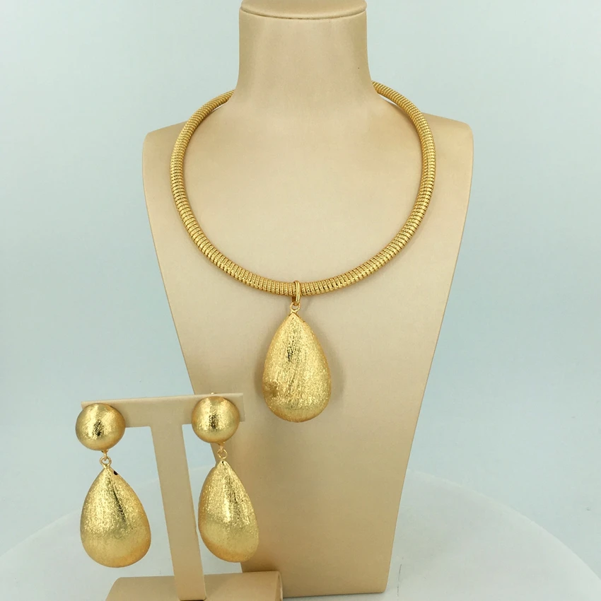 

Yuminglai 24K gold plated special pendant and earrings two sets of jewelry set Brazil jewelry set FHK11897, Any color