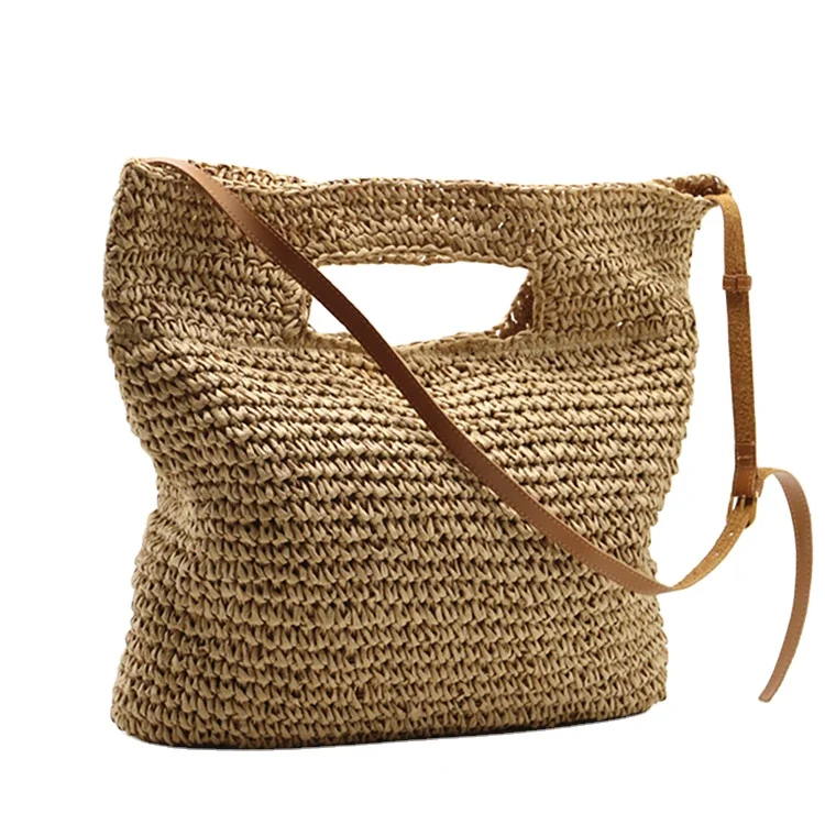 

Vintage Summer Large Capacity Beach Handbags Handmade Rattan Grass weave shoulder bag