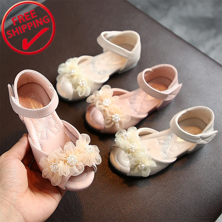

Hot sale girl summer pearl princess fish mouth summer sandal shoes kid baby children's sandals, Green, red, orange