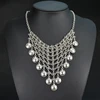 19N10006 Latest High Quality Sweater Chain Necklace Metal Silver Coin Indian Necklace With Multilayer