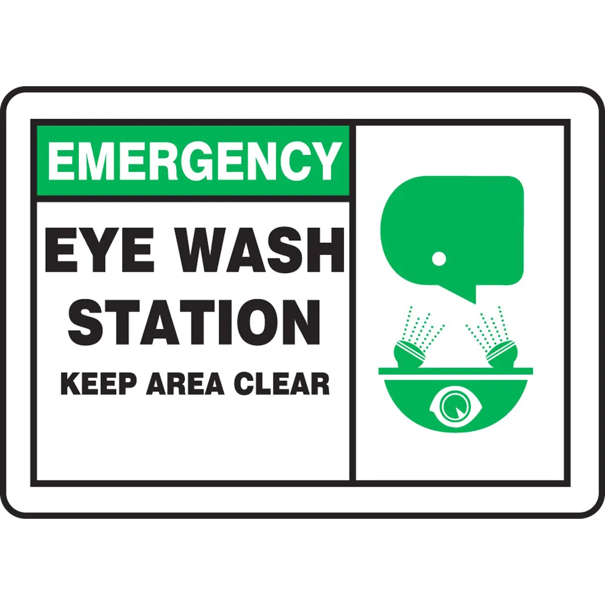 อะคริลิคป้ายความปลอดภัยฉุกเฉิน Eye Wash Station เก็บพื้นที่ Clear Buy