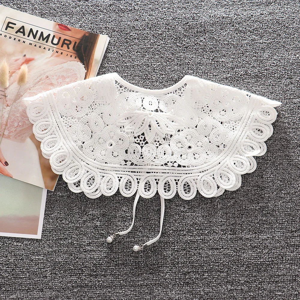 

Newest Fashion White Lace Collars With Pearls and Crystal For Girls