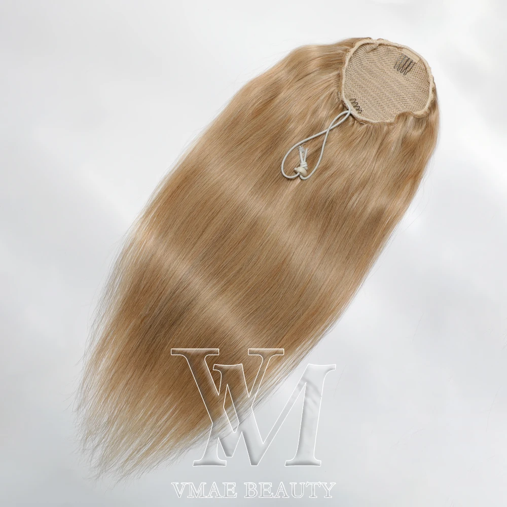 

Vmae 11A Russian cuticle aligned 27 Blonde 100g 120g straight Drawstring Ponytail Virgin Human Hair extension