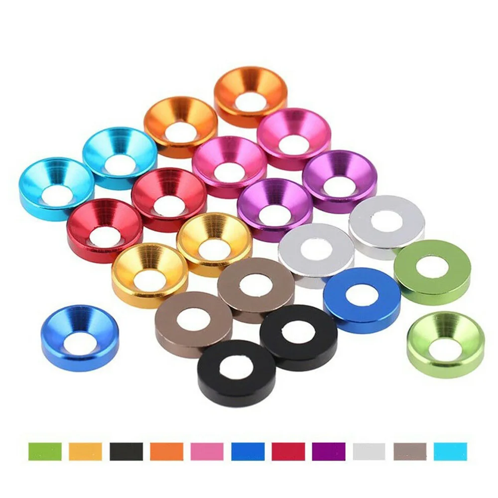 

m2 m2.5 m3 m4 m5 m6 m8 colourful Multi-color aluminum alloy gasket washer countersunk RC toy mountain bike washer