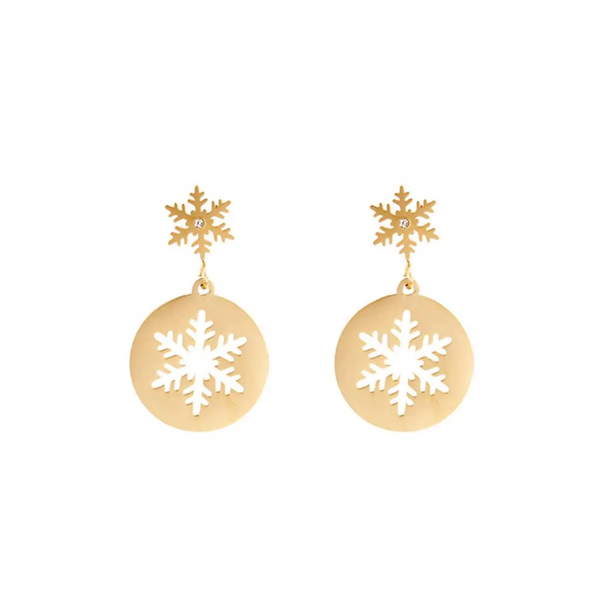 

Summer earrings 2021 stainless steel ice 14k gold-plated trend hoop fashion safety pin drop earring wholesale jewelry