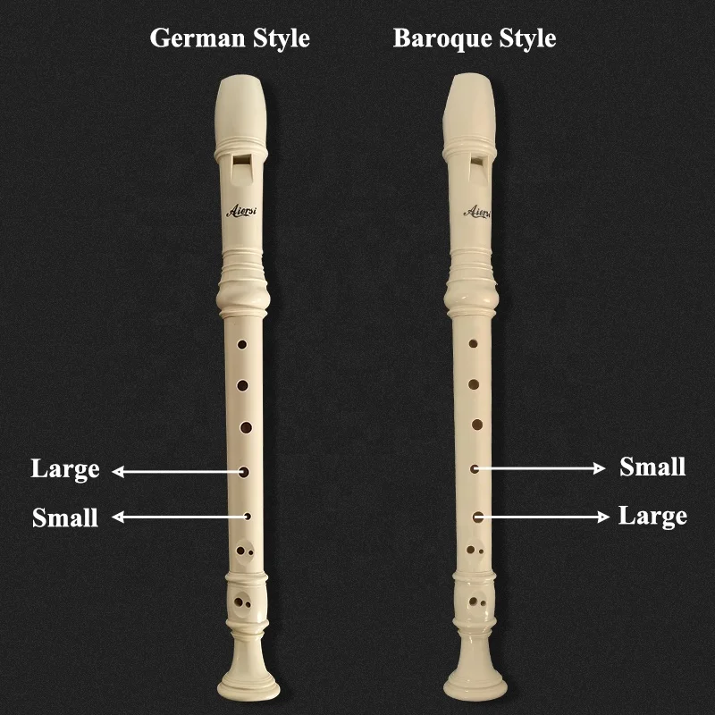 

Aiersi brand Good Quality Cheap Price ABS Plastic Soprano german recorder flute music instrument for kids and adults, Ivory